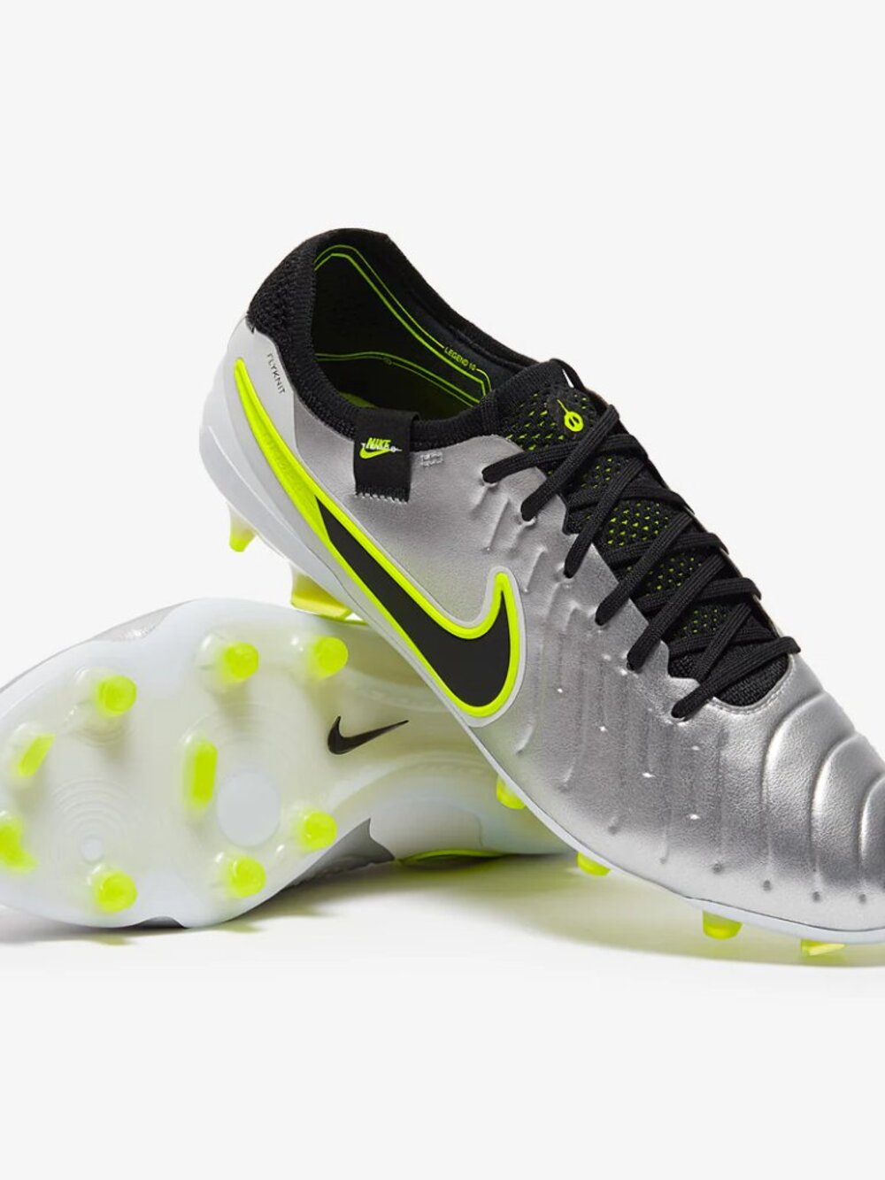 NIKE LEGEND 10 ELITE FG PRO SOCCER CLEATS METALLIC SILVER HF8980-001 Mad Voltage